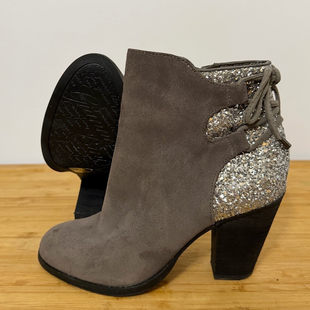 Gianni Bini Gray and Silver Ankle Booties